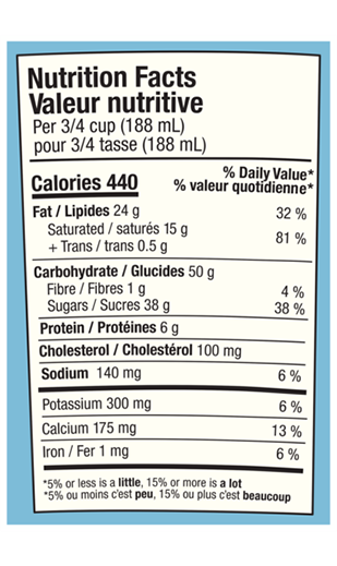 Informations nutritionnelles