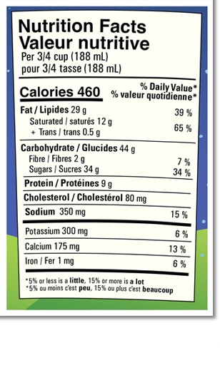 Informations nutritionnelles