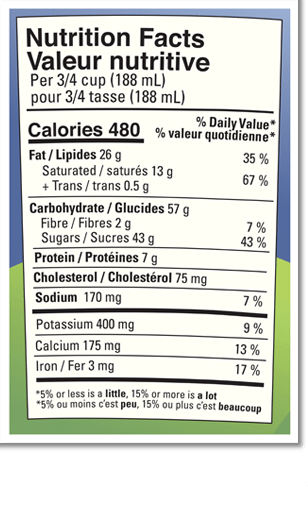 Informations nutritionnelles